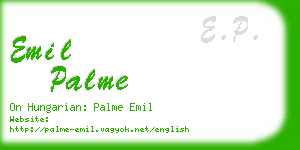 emil palme business card